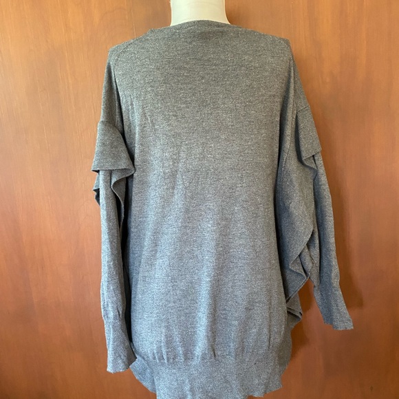 Zara gray sweater with ruffle - Picture 3 of 6